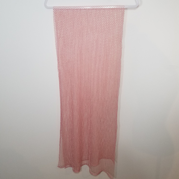 Pretty blush Pink mesh scarf long - Picture 5 of 6
